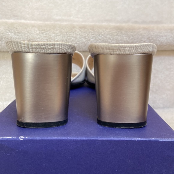 stuart weitzman snake embossed leather slides / mules - Picture 5 of 14